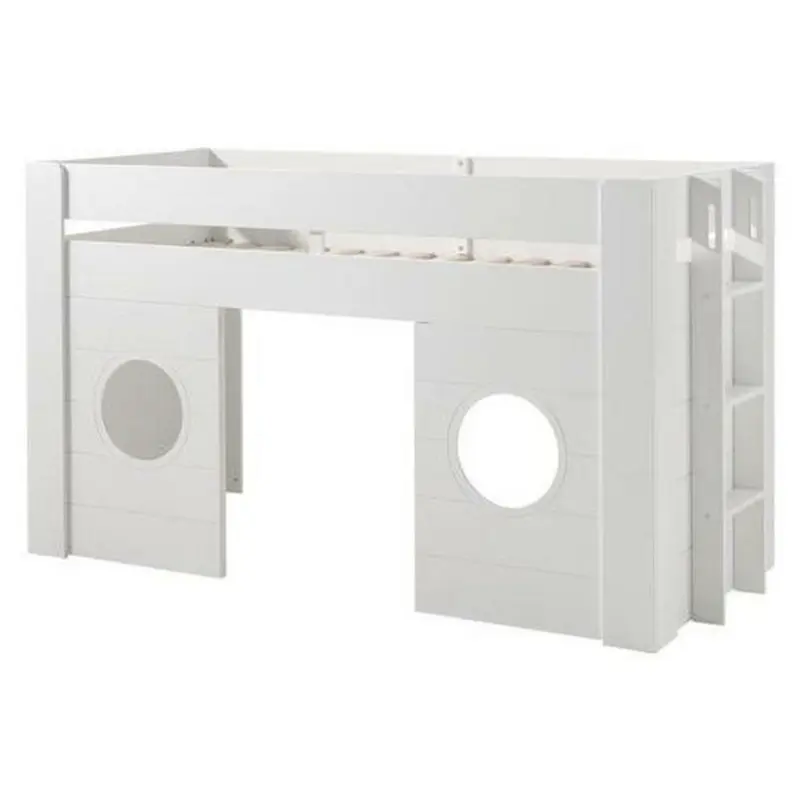 Mittelhohes Bett 90/200 cm Weiß