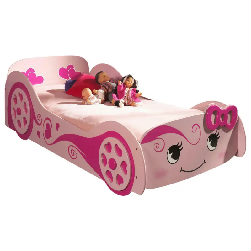 Autobett 90/200 cm in Rosa