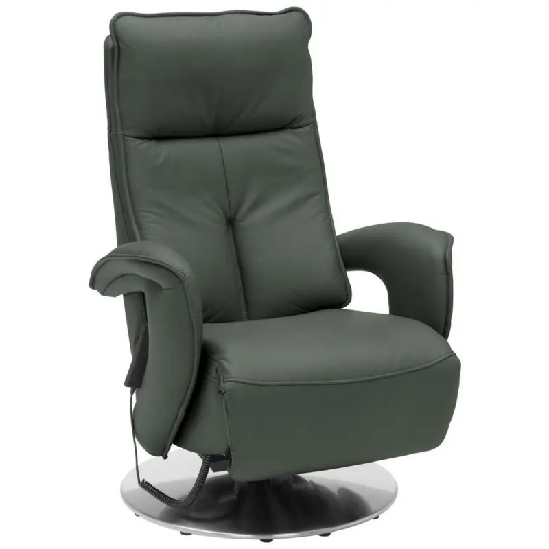 Relaxsessel in Leder Olivgrün