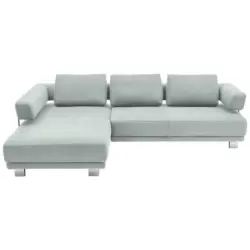 Ecksofa in Chenille Hellgrau