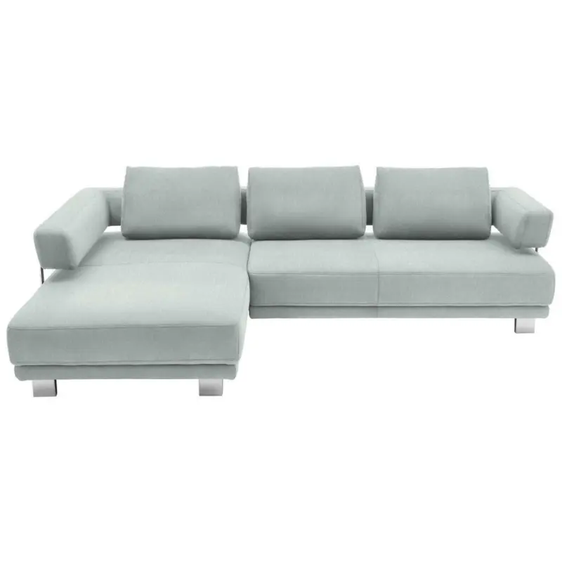 Ecksofa in Chenille Hellgrau
