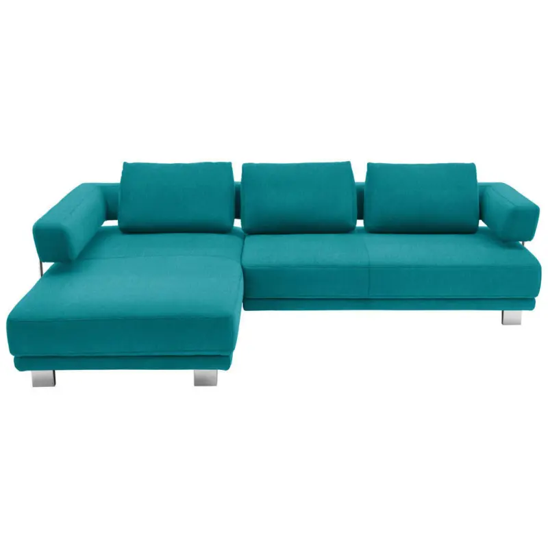 Ecksofa in Chenille Petrol