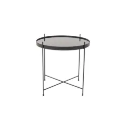 Beistelltisch in Metall, Glas 38/38/43 cm