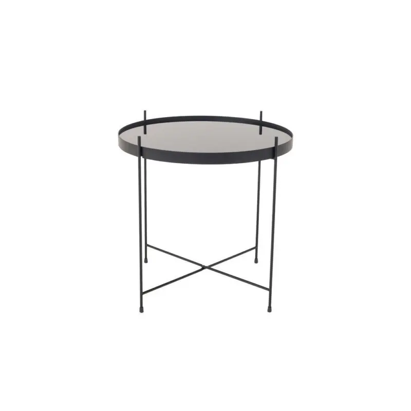 Beistelltisch in Metall, Glas 38/38/43 cm