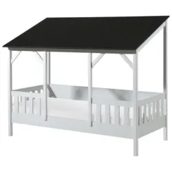 Hausbett 90/200 cm in Schwarz, Weiß