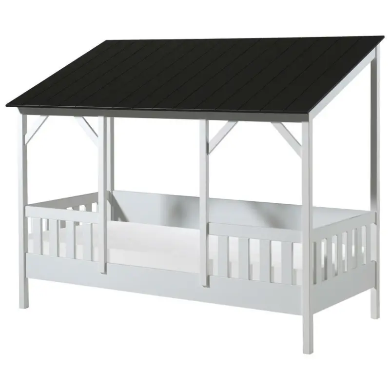 Hausbett 90/200 cm in Schwarz, Weiß