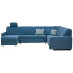 Wohnlandschaft in Jacquard Blau, Petrol