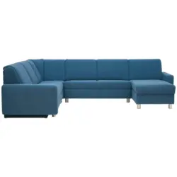 Wohnlandschaft in Jacquard Blau, Petrol