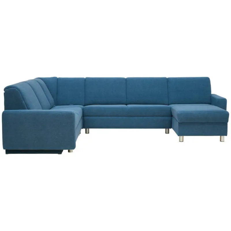 Wohnlandschaft in Jacquard Blau, Petrol