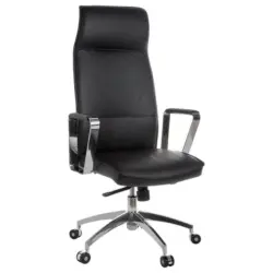 Chefsessel in Lederlook Schwarz