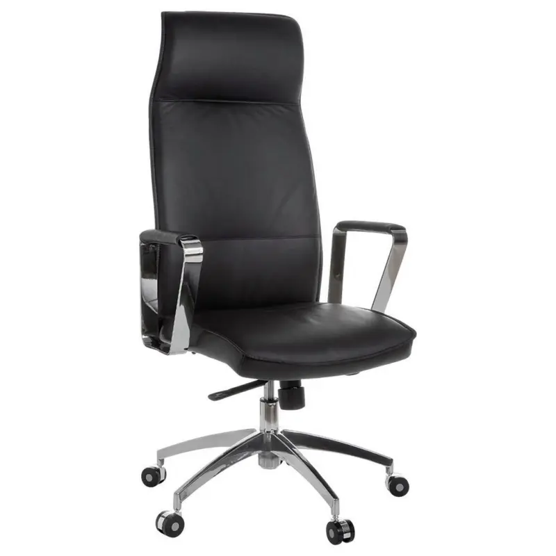 Chefsessel in Lederlook Schwarz