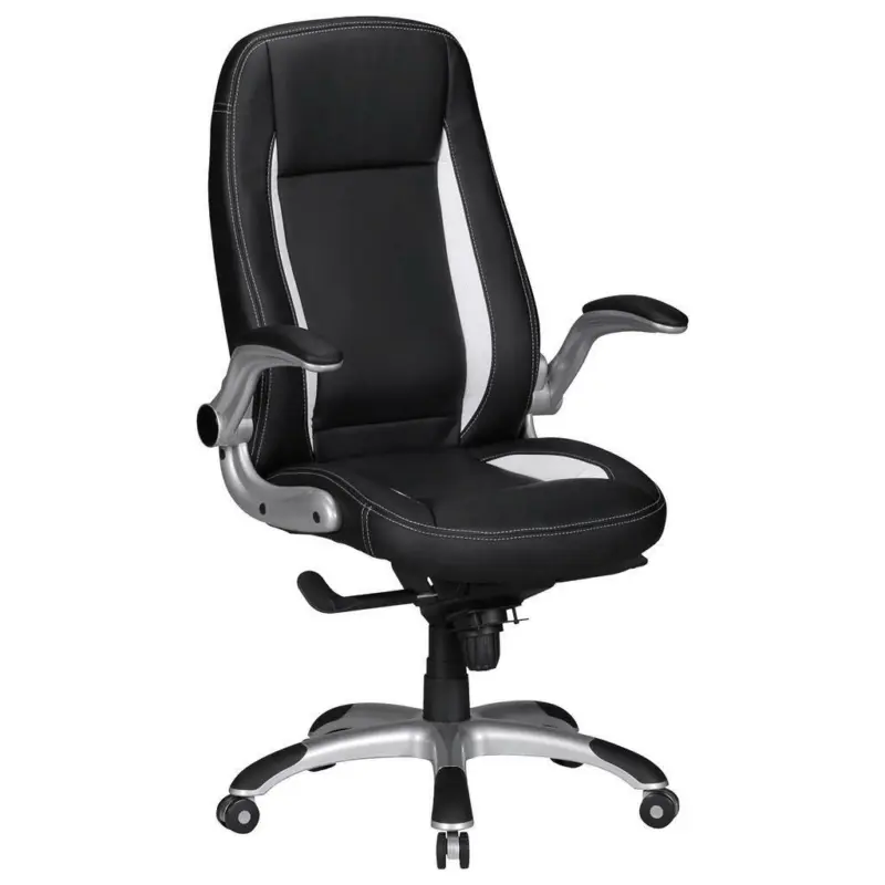 Chefsessel in Lederlook Schwarz