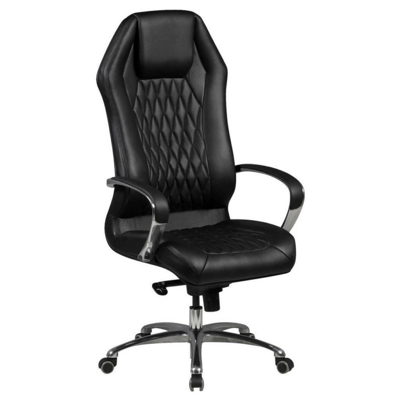 Chefsessel in Lederlook Schwarz