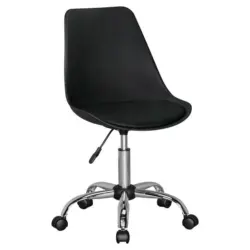 Jugenddrehstuhl in Lederlook Schwarz