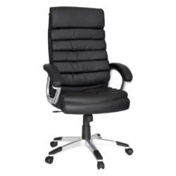 Chefsessel in Lederlook Schwarz