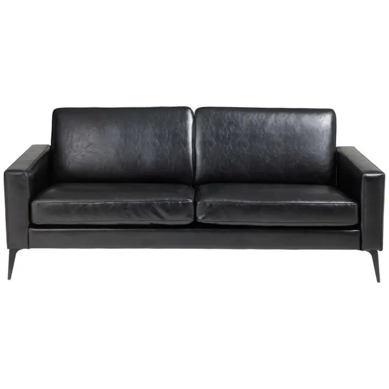 Sofa in Lederlook Schwarz