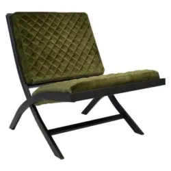 Designsessel in Samt Grün