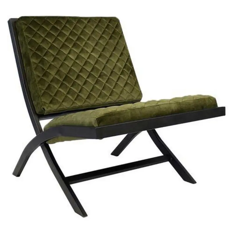Designsessel in Samt Grün