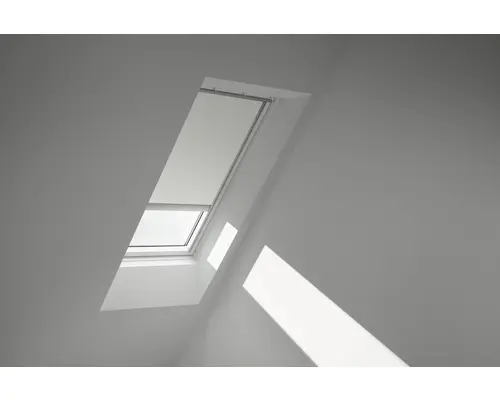 VELUX Verdunkelungsrollo uni weiß solarbetrieben Rahmen weiß DSL M06 1025SWL