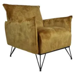 Sessel in Samt Dunkelgelb