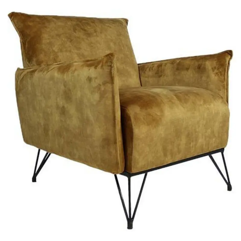 Sessel in Samt Dunkelgelb