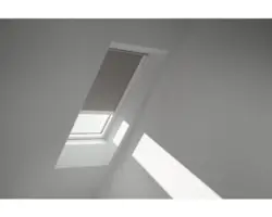 VELUX Verdunkelungsrollo uni grau solarbetrieben Rahmen weiß DSL C04 0705SWL