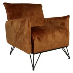 Sessel in Samt Kupferfarben