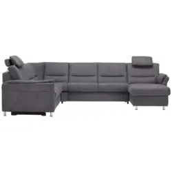 Wohnlandschaft in Mikrofaser Grau