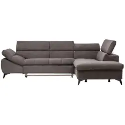 Ecksofa in Mikrofaser Graubraun