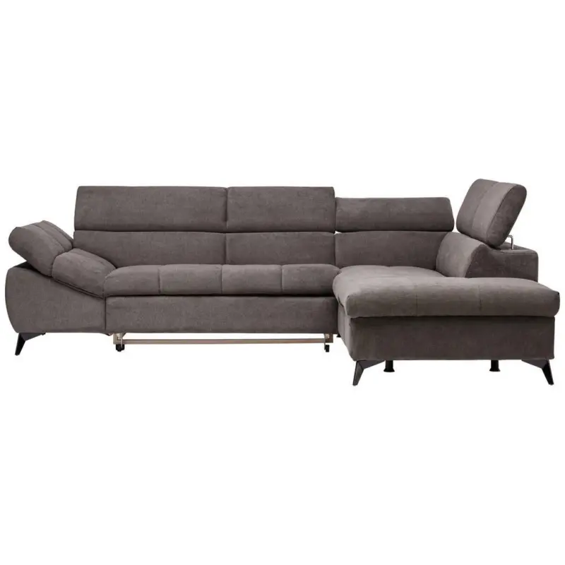 Ecksofa in Mikrofaser Graubraun