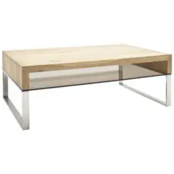 Couchtisch in Holz, Metall, Glas 110/70/39 cm
