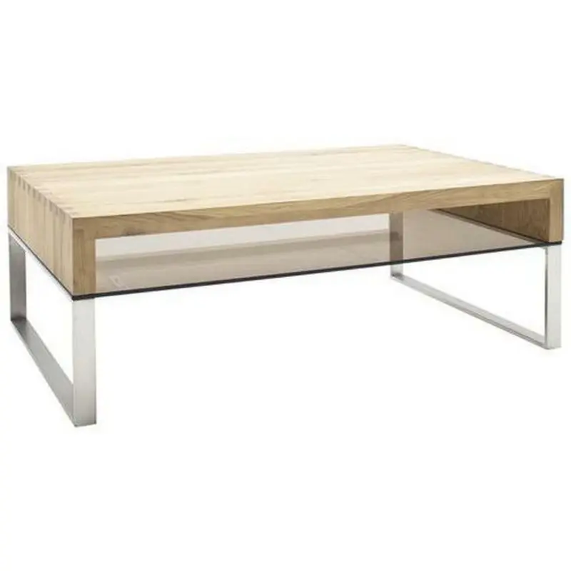 Couchtisch in Holz, Metall, Glas 110/70/39 cm