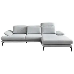 Ecksofa in Webstoff Hellgrau