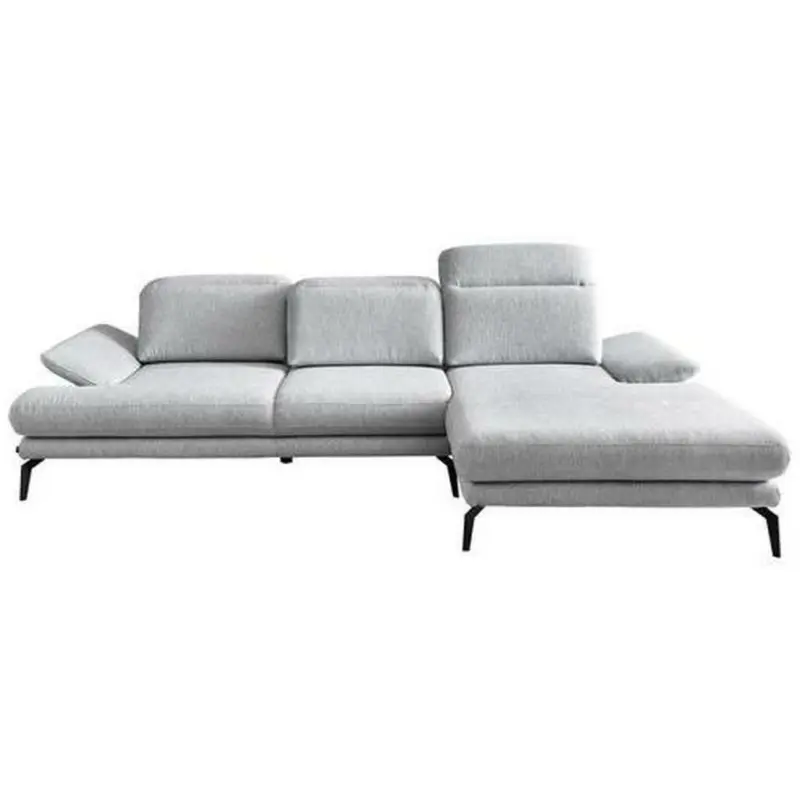 Ecksofa in Webstoff Hellgrau