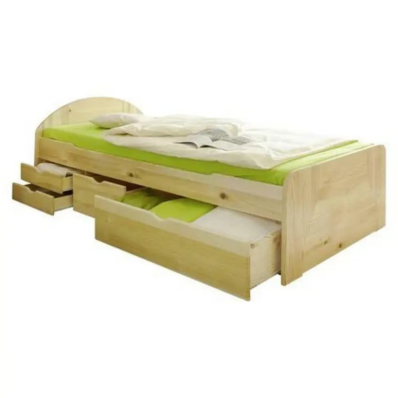 Stauraumbett 90/200 cm in Kieferfarben