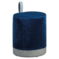 Hocker in Kunststoff, Textil, Holzwerkstoff Blau, Grau