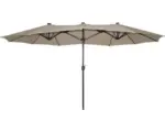 Hornbach Sonnenschirm Marktschirm SenS-Line Marbella mit Kurbelfunktion 450x270 cm Polyester taupe
