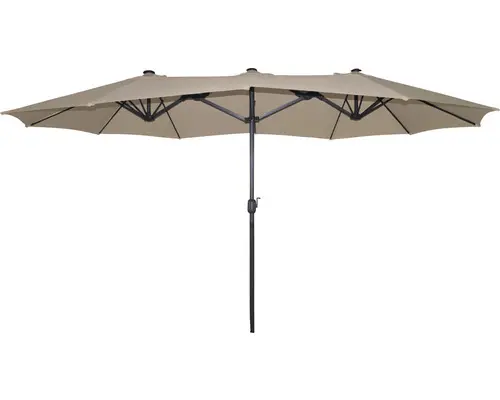 Sonnenschirm Marktschirm SenS-Line Marbella mit Kurbelfunktion 450x270 cm Polyester taupe