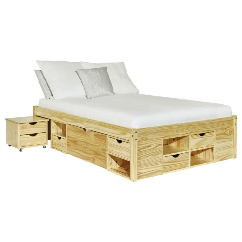 Stauraumbett 180/200 cm in Naturfarben