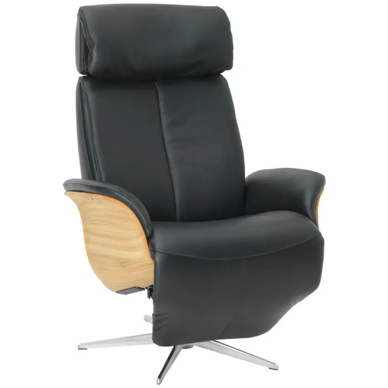 Relaxsessel in Leder Schwarz