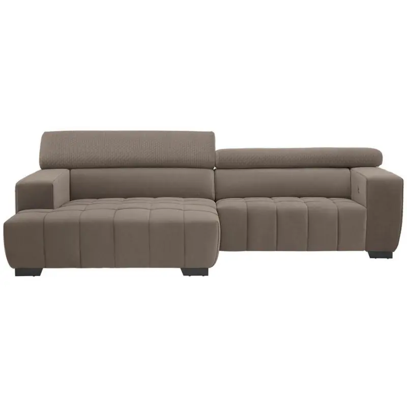 Ecksofa in Velours Taupe