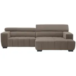 Ecksofa in Velours Taupe