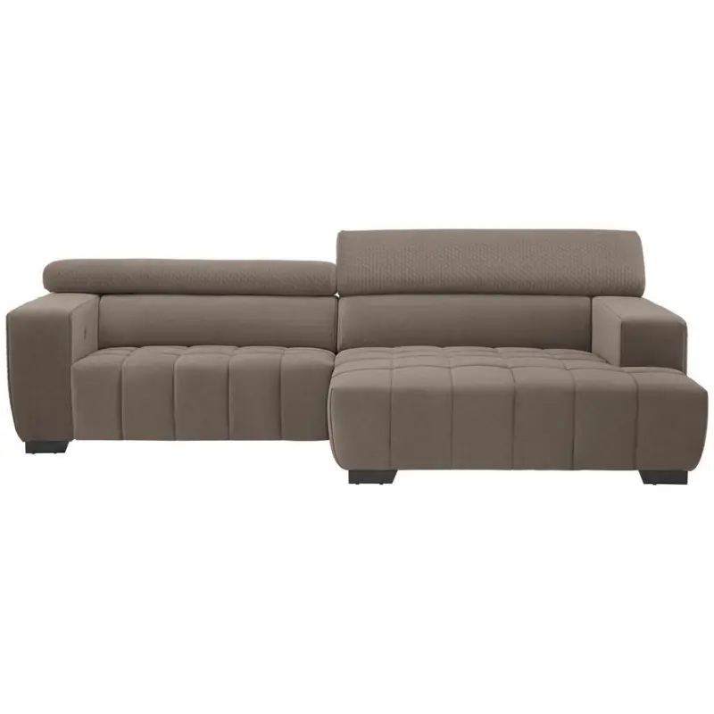 Ecksofa in Velours Taupe