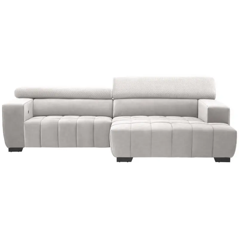 Ecksofa in Velours Hellgrau