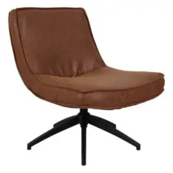 Sessel in Kombination Echtleder/Stoff Cognac