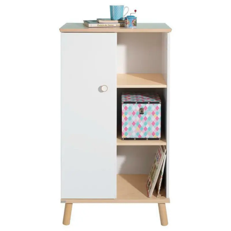 Regal 67,6/121,9/40,3 cm Weiß, Birkefarben