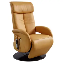 Relaxsessel in Leder Currygelb
