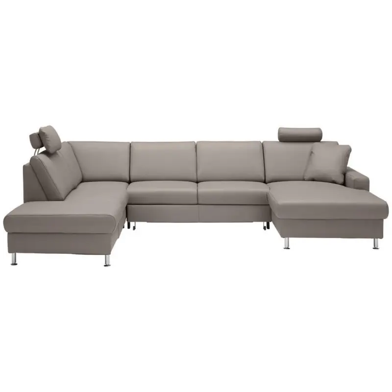 Wohnlandschaft in Echtleder Hellgrau