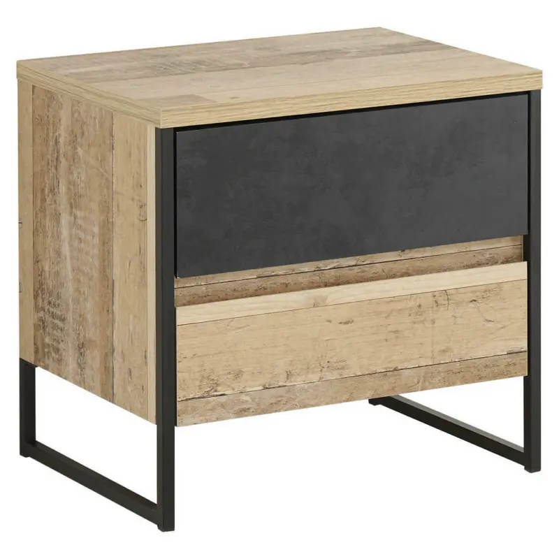 Nachtk&auml;stchen in Anthrazit, Fichtefarben