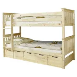 Etagenbett 90/200 cm Naturfarben